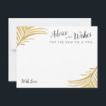 Gold Palm Blätter Hochzeitsratgeber und Wunschkart Hinweiskarte<br><div class="desc">Moderne tropische goldene Palmenfronten auf einer modernen und eleganten Gästebuchskarte. Ideal für Hochzeiten an tropischen Stränden. * * * * * * * * * * * Klicken Sie auf KENNEN,  um die Hintergrundfarbe,  die Schriftart und die Textanordnung zu ändern. * * * * * * * * *</div>