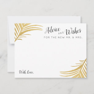 Gold Palm Blätter Hochzeitsratgeber und Wunschkart Hinweiskarte