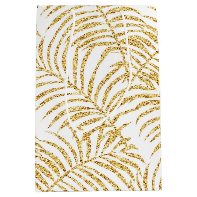 Gold Palm Gift Bag Mittlere Geschenktüte (Vorderseite)