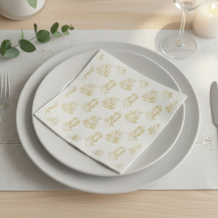 Gold Palm Leaf, minimalistisch weiße Hochzeit Napk Serviette