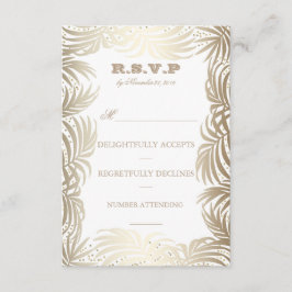 Gold Palms Blätter und Navy Back Beach UAWG RSVP Karte