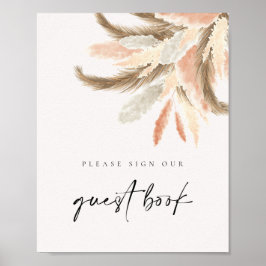 Gold Pampas Grass Gästebuch Wedding Sign C100