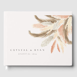 Gold Pampas Grass Wedding Guest C100 Gästebuch