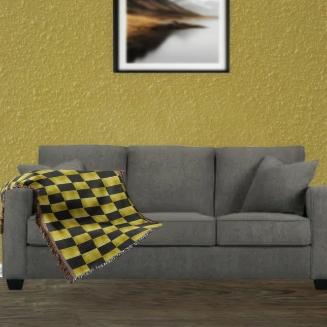 Gold-Paneled Black-IV  Decke (A nice contemporary blanket throw, for your sofa!)
