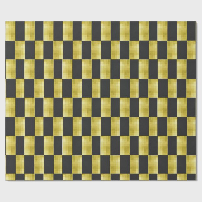Gold-Paneled Black-IV Wrapping Paper Geschenkpapier (Flach)