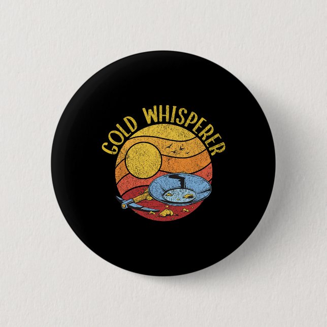 Gold Panning Gold Gravur Schatzsuche Button (Vorderseite)