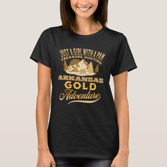 Gold Panning   USA Nugget Love Arkansas Outdoors T-Shirt (Vorderseite)