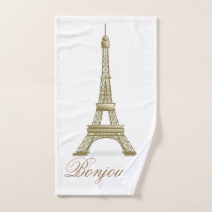 Gold Paris Eiffelturm Frankreich Rosa Dekoration Handtuch