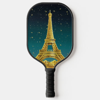 Gold Paris Skyline #2 Aquamariner Starry Sky Pickleball Schläger