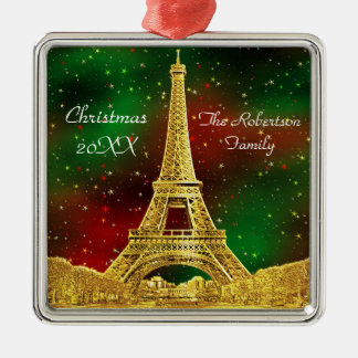 Gold Paris Skyline #2 Weihnachtsstar Ornament Aus Metall