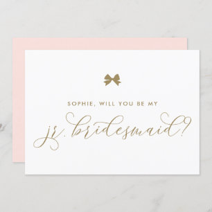 Gold Pariser Bow wirst du mein Jr. Bridesmaid sein Einladung