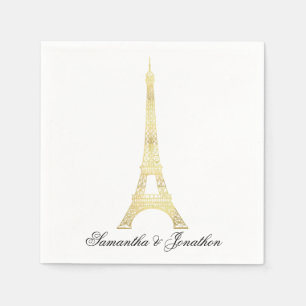 Gold Pariser Eiffelturm Hochzeit Custom Napkins Serviette