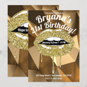Gold Party Glamour Luxus Glitter Tropfen tropfende Einladung