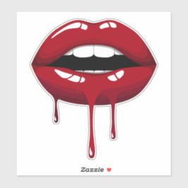 Gold Party Luxus Glam Roter Tropfen Tropfen Lippen Aufkleber