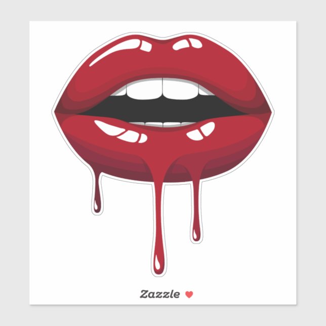 Gold Party Luxus Glam Roter Tropfen Tropfen Lippen Aufkleber (Blatt)