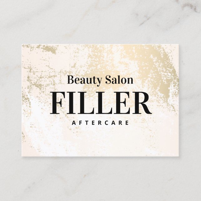 Gold Pastell Filler Aftercare Business Card Visitenkarte (Vorderseite)