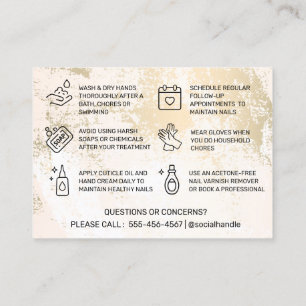 Gold Pastell Nails Aftercare Business Card Visitenkarte