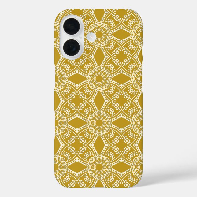 Gold Pattern Damask Case-Mate iPhone Hülle (Rückseite)
