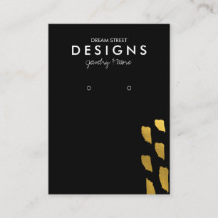 Gold Patterns Earring Display Card Visitenkarte