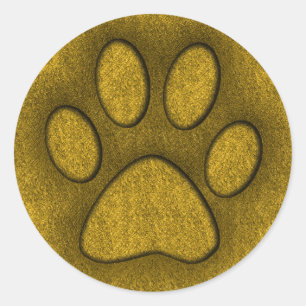 GOLD PAW DRUCKEN RUNDER AUFKLEBER