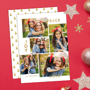 Gold Peace Joy Liebe 5 Foto Collage Weihnachten