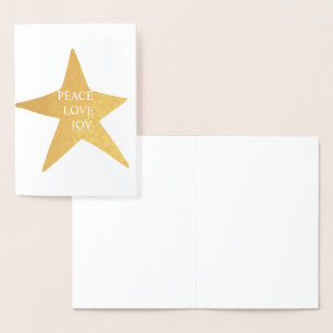 Gold Peace Liebe Joy Star Folienkarte