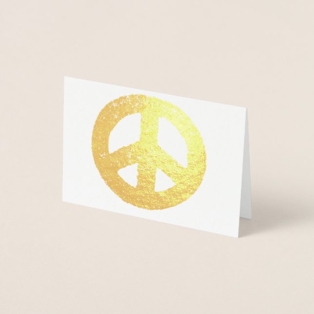 Gold Peace Symbol Foil Folienkarte (Vorderseite)