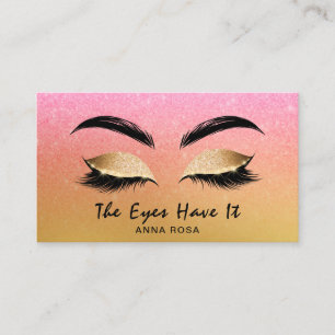 *~* Gold Peach Pink Girly Lashes Visitenkarte