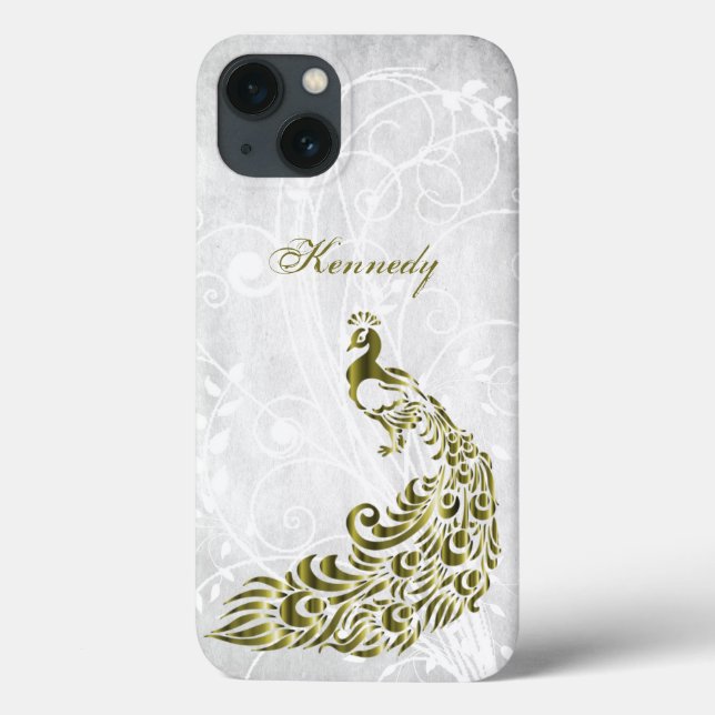 Gold Peacock Personalisiert iPhone X Gehäuse Case-Mate iPhone Hülle (Rückseite)