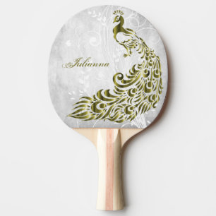 Gold Peacock Personalisiert Ping Pong Paddle Tischtennis Schläger