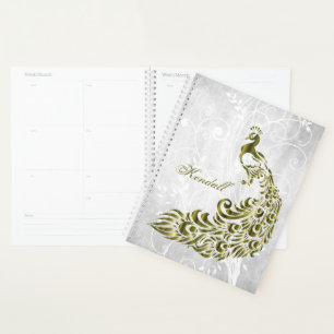 Gold Peacock Personalisierter Planer