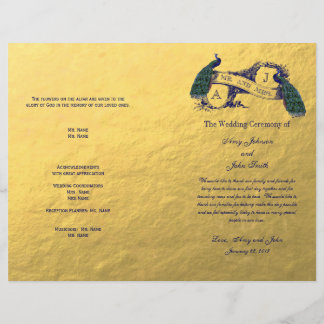 Gold Peacock Wedding Program