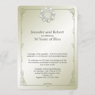 Gold Pearl 30. Hochzeitstag Einladung