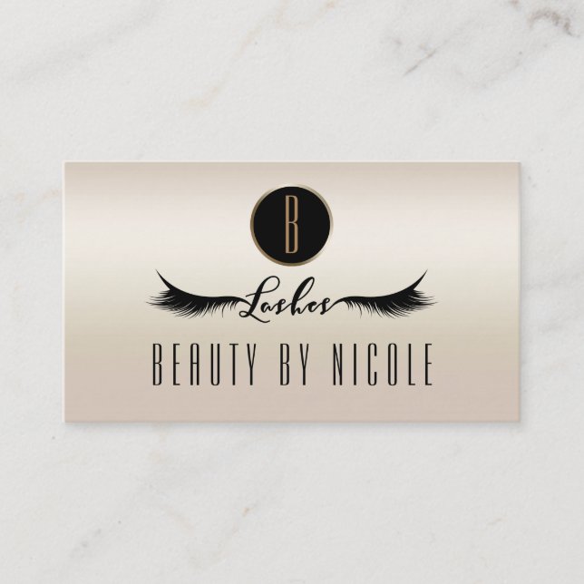 Gold Pearl Shimmer Eyelashes Customer Loyalty Card Treuekarte (Vorderseite)