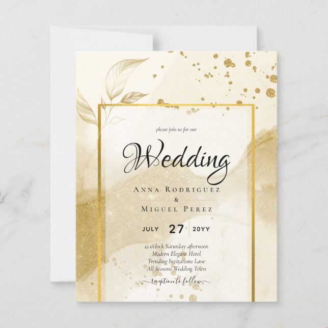Gold Pearl WEDDING Alkohol INK Abstrakt LeahG (Vorderseite)