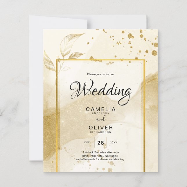 Gold Pearl WEDDING Alkohol INK Abstrakt LeahG (Vorderseite)