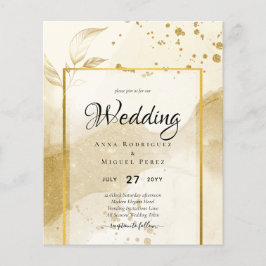 Gold Pearl WEDDING Alkohol INK Abstrakt LeahG Flyer