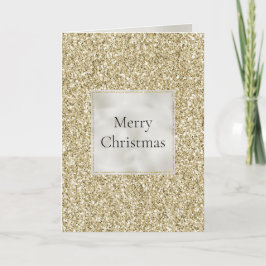 Gold Pearl White Glitzy Glitzer Weihnachten Karte