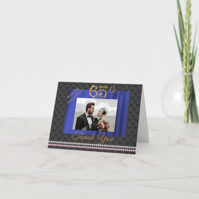 Gold & Pearls 65. Hochzeitstag Danke (Vorderseite)