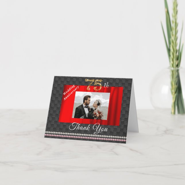 Gold & Pearls 75. Hochzeitstag Danke (Vorderseite)