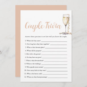 Gold Pearls & Prosecco Couple Trivia Bridal Spiel Einladung