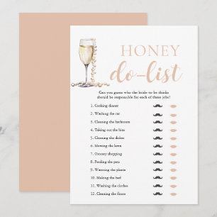 Gold Pearls und Prosecco Honey Do List Bridal Game Einladung