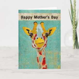 Gold Peeking Giraffe Muttertagskarte Karte