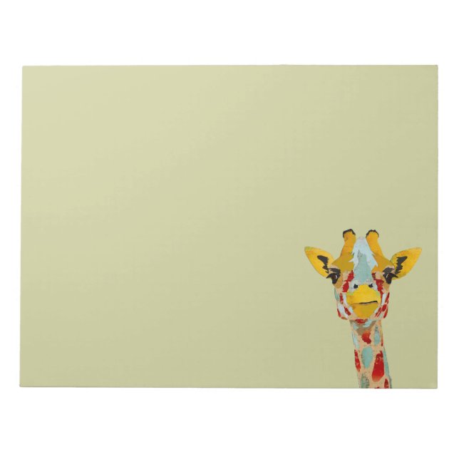 Gold Peeking Giraffe Notepad Notizblock (Vorderseite)