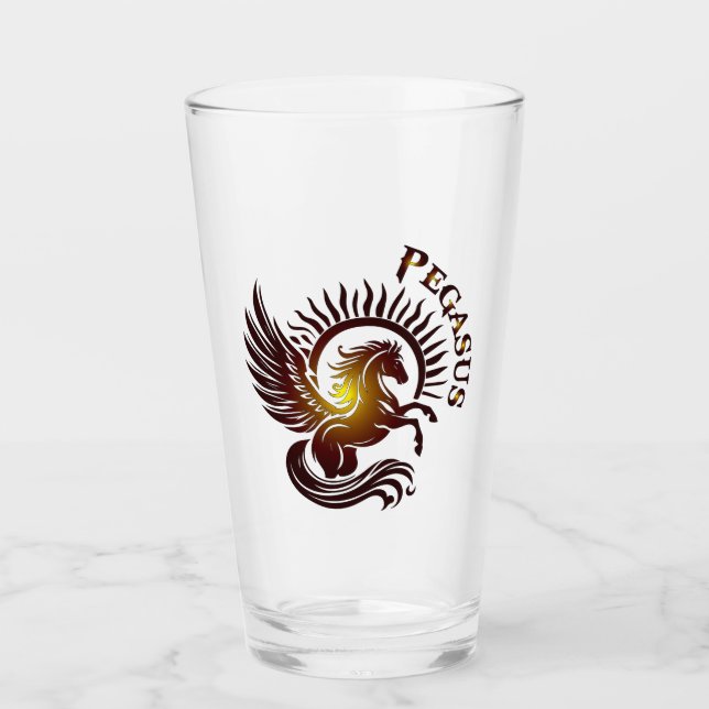 Gold Pegasus2 Drinkware Glas (Vorderseite)