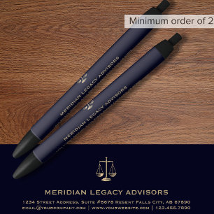 Gold Pen für das elegante Logo der Marine Justice Kugelschreiber