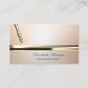Gold Pen Stripe Luminouse Notary Visitenkarte