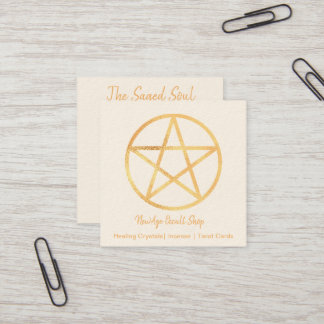 Gold Pentagram Quadratische Visitenkarte