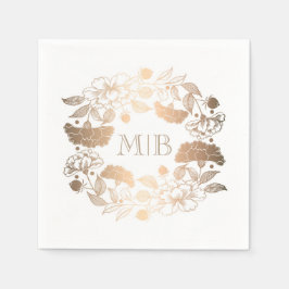 Gold Peonies - Blumengarten Hochzeit Serviette
