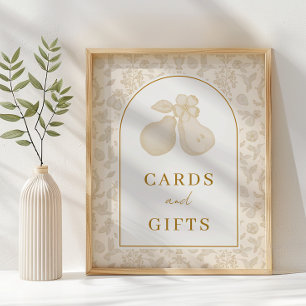 Gold Perfect Pear Brautparty Cards & Gifts Sign Poster
